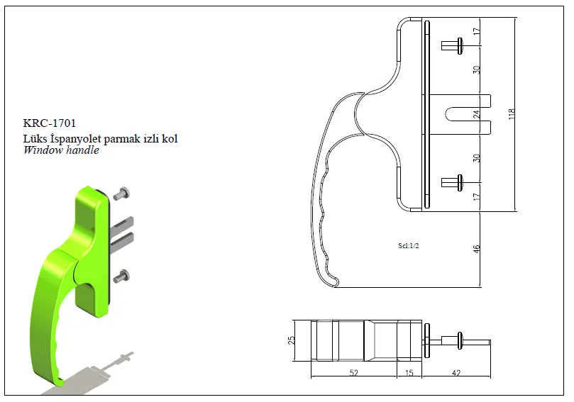 Luks Ispanyolet Pencere Kolu